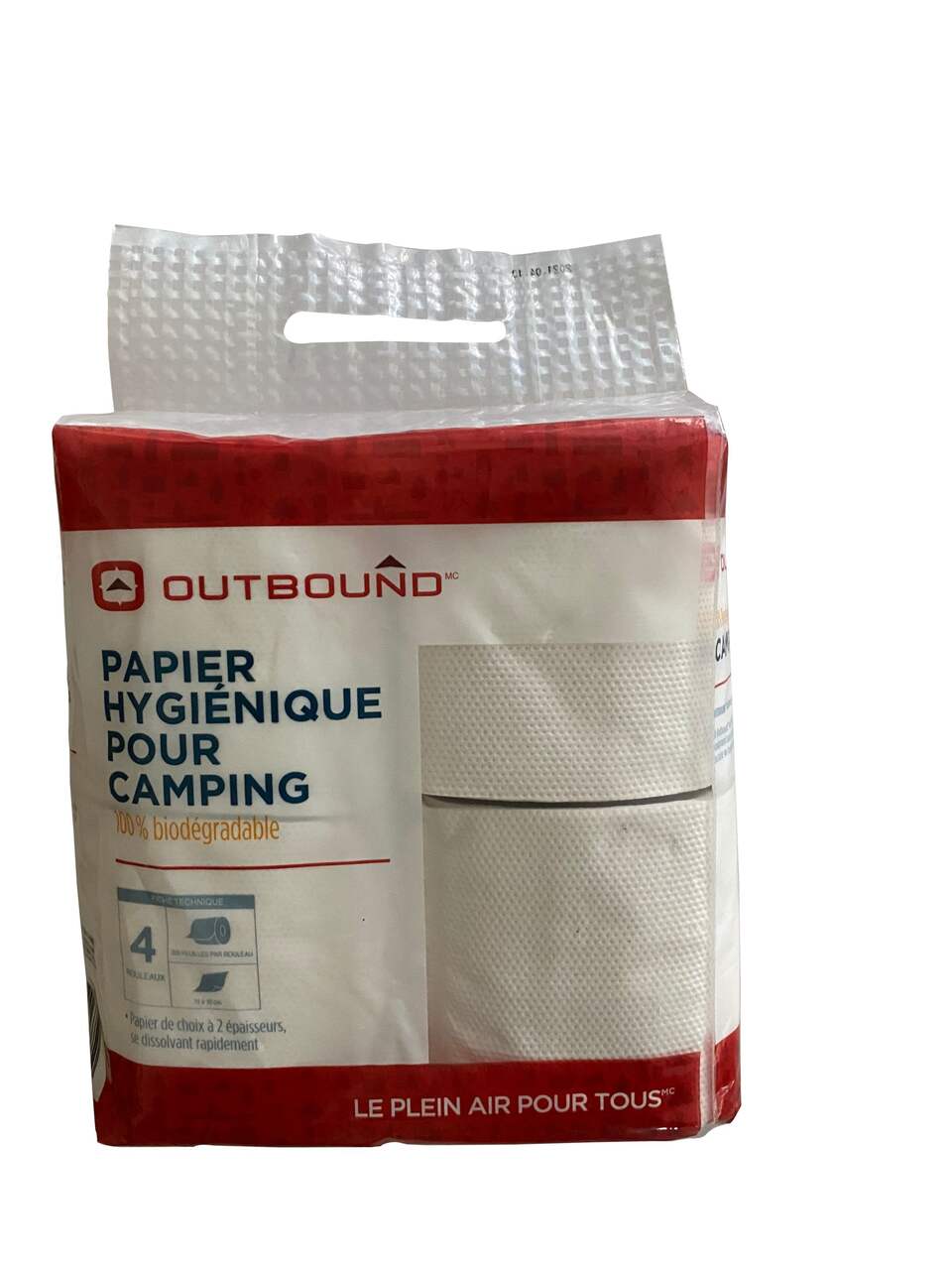 Outbound 100% Biodegradable 2-Ply Rapid Dissolve Camping Toilet Tissue Paper,  4-pk