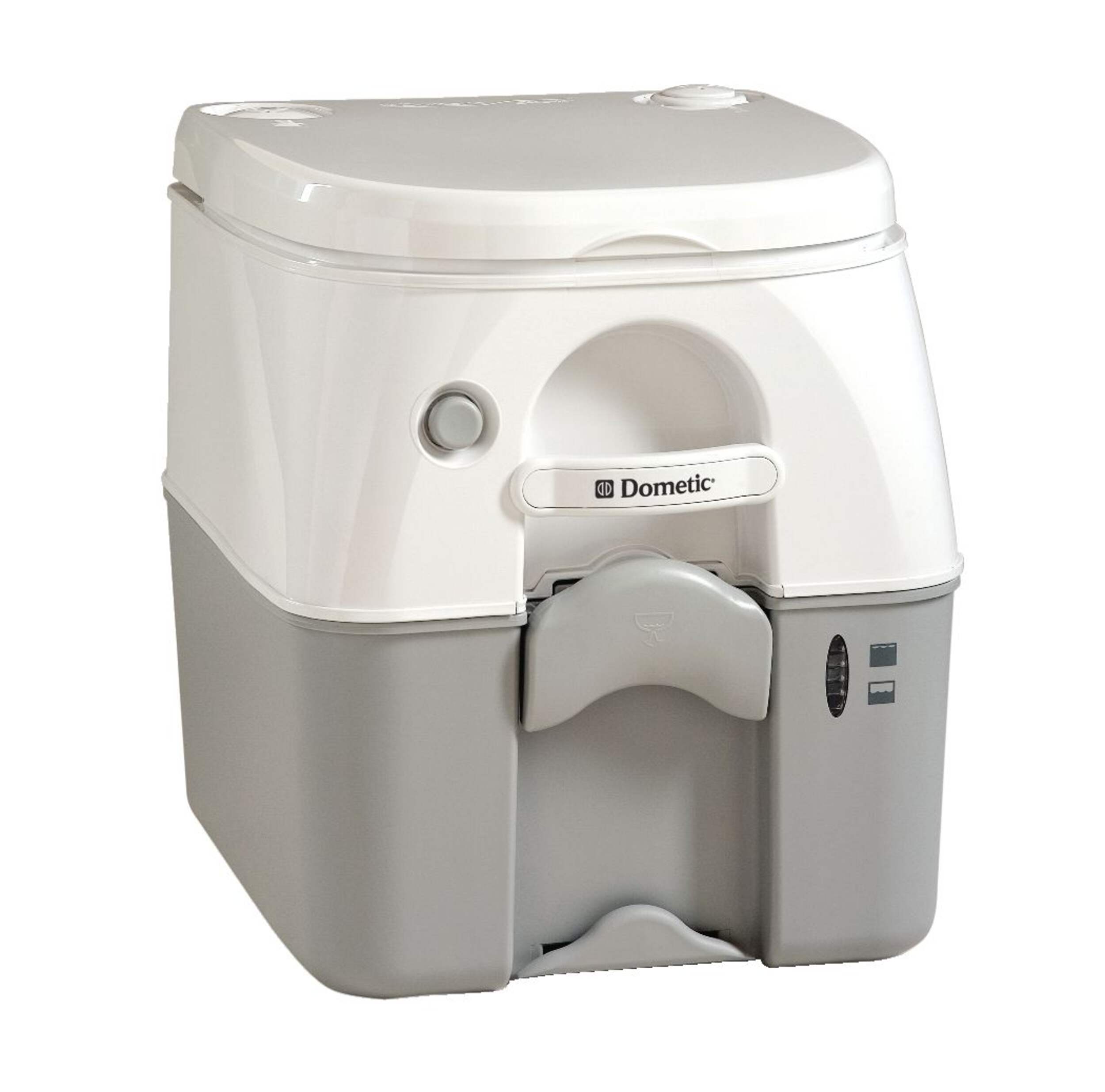 Dometic Deluxe Portable Camping Toilet/Porta Potty w/ Self-Contained Holding Tank System, 19-L Front_Angled_Right