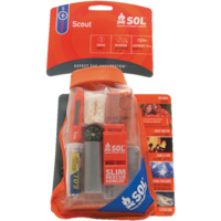 S.O.L. Survive Outdoors Longer Scout Emergency Survival Kit w/ Blanket, Compass, Whistle & Fire Starter Front_Flat