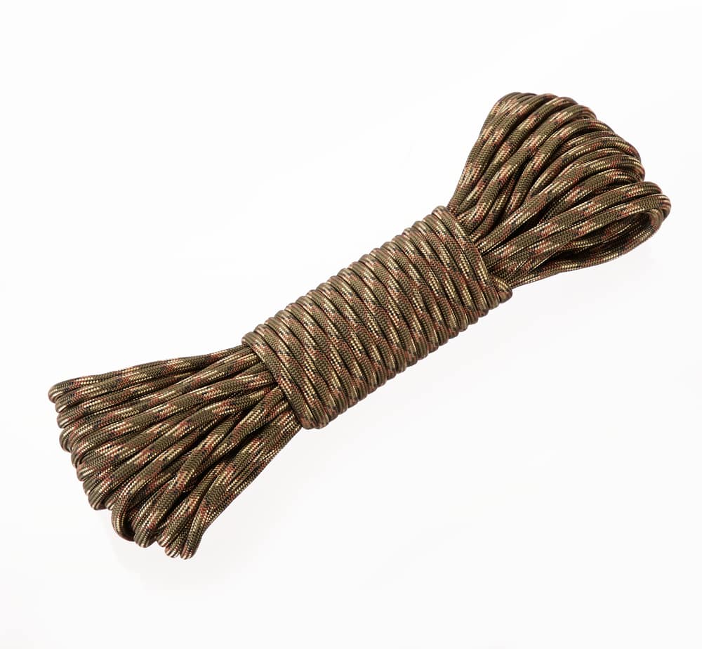 Woods Camping Fire Starter Rope, 550 Nylon Paracord Survival Rope w/ Cotton  Core, 15m