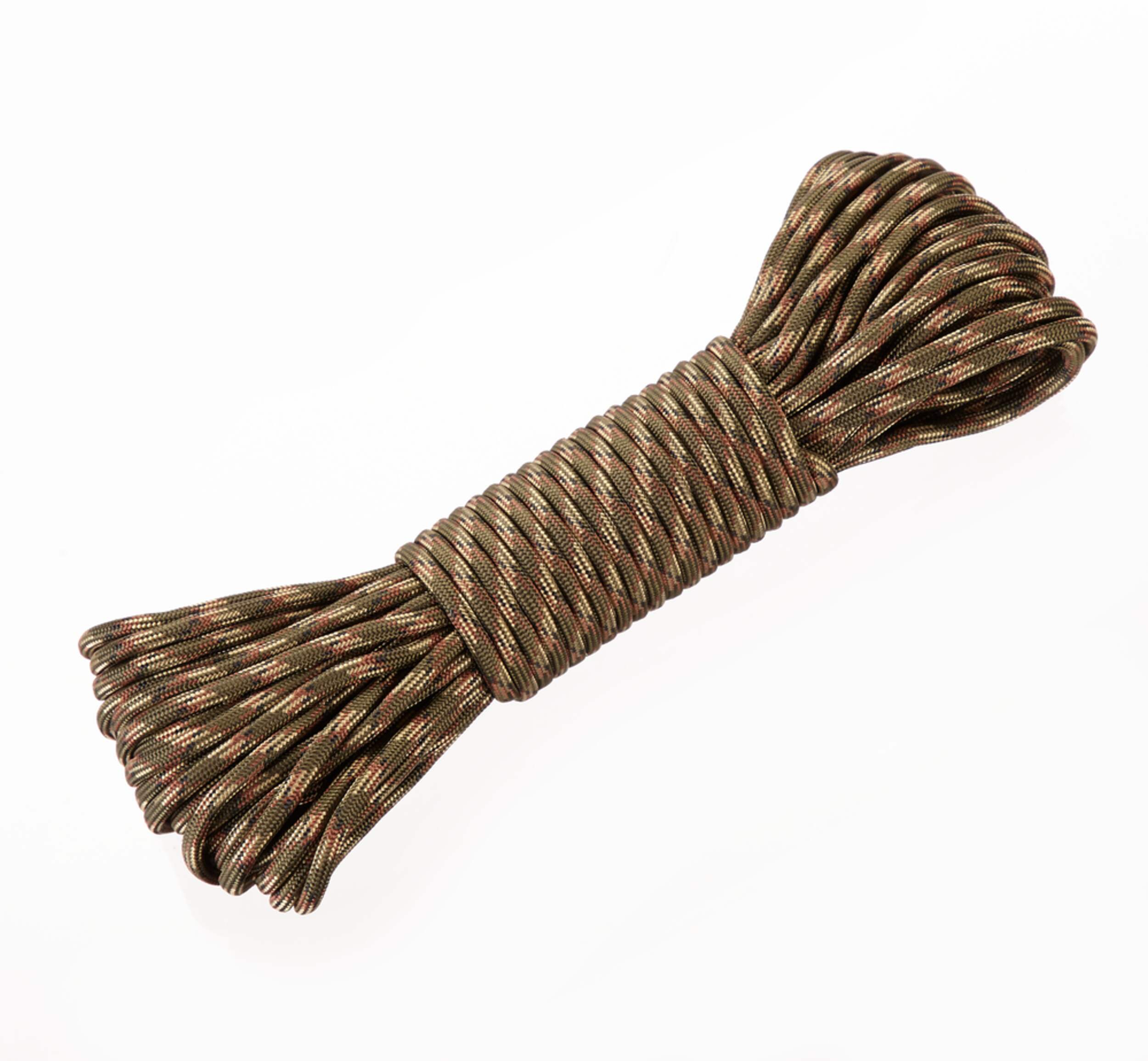 Woods Camping Fire Starter Rope, 550 Nylon Paracord Survival Rope w/ Cotton Core, 15m Overhead_Plunge