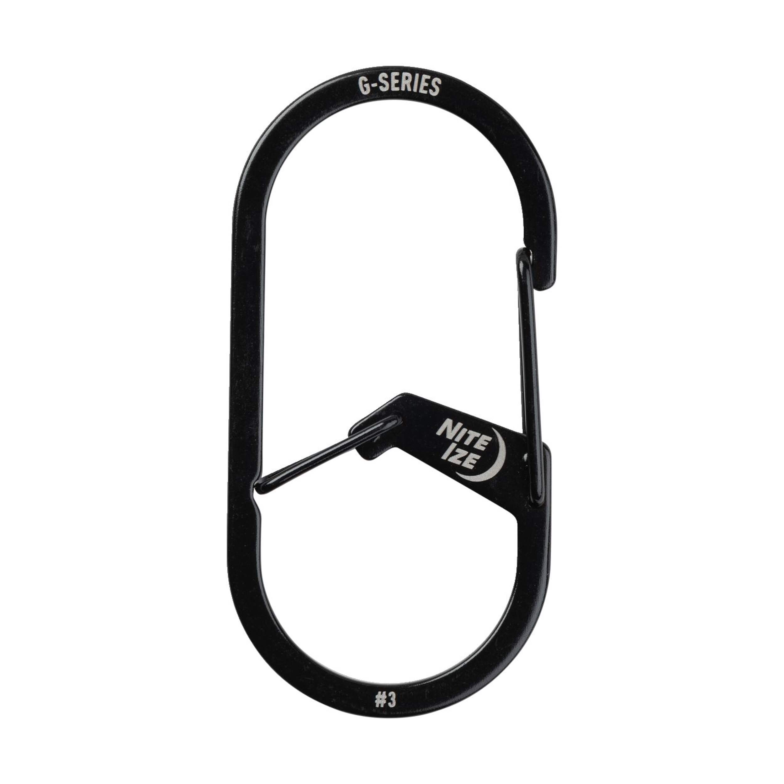 Nite Ize G-Series #3 Plastic Dual Chamber Stainless Steel Carabiner Front_Flat