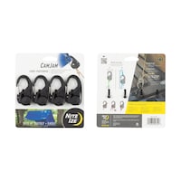 Nite Ize CamJam Plastic No-Knot Cord Tightener & Wiregate Carabiner Clip, 4-pk
