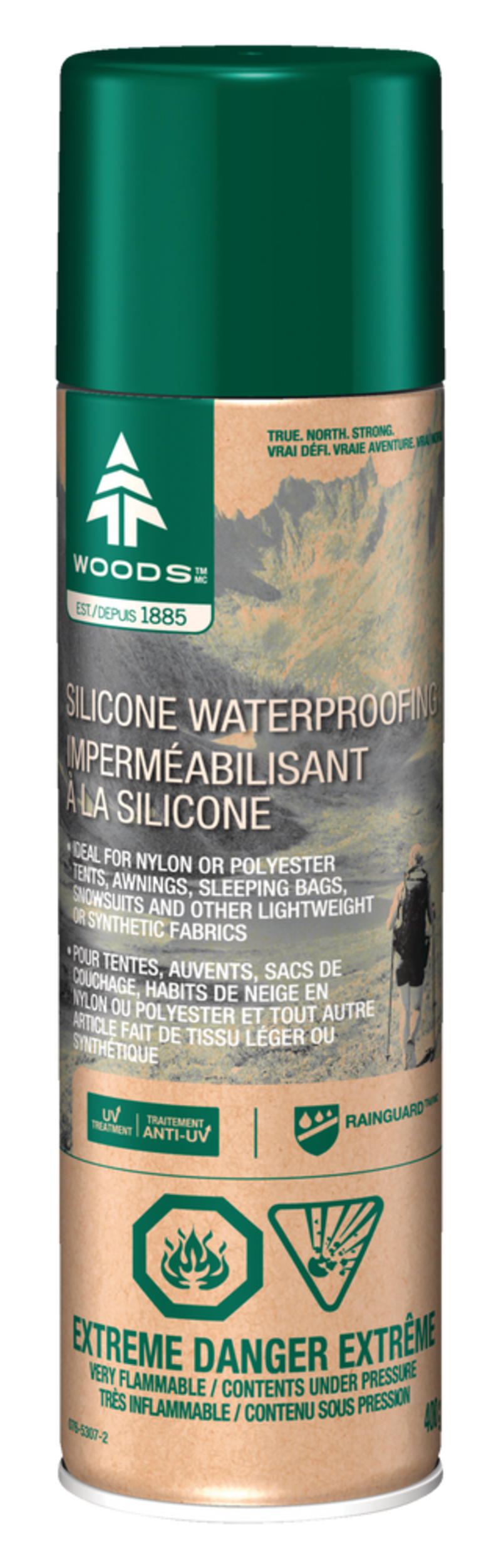 Woods Silicone Waterproofing Spray For Nylon/Polyester Camping Tents, Tarps & Outdoor Gear 400g