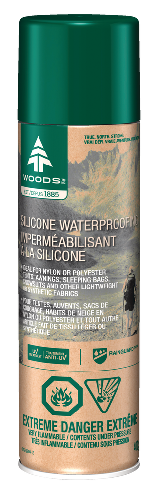 Woods Silicone Waterproofing Spray For Nylon/Polyester Camping Tents, Tarps  & Outdoor Gear 400-g