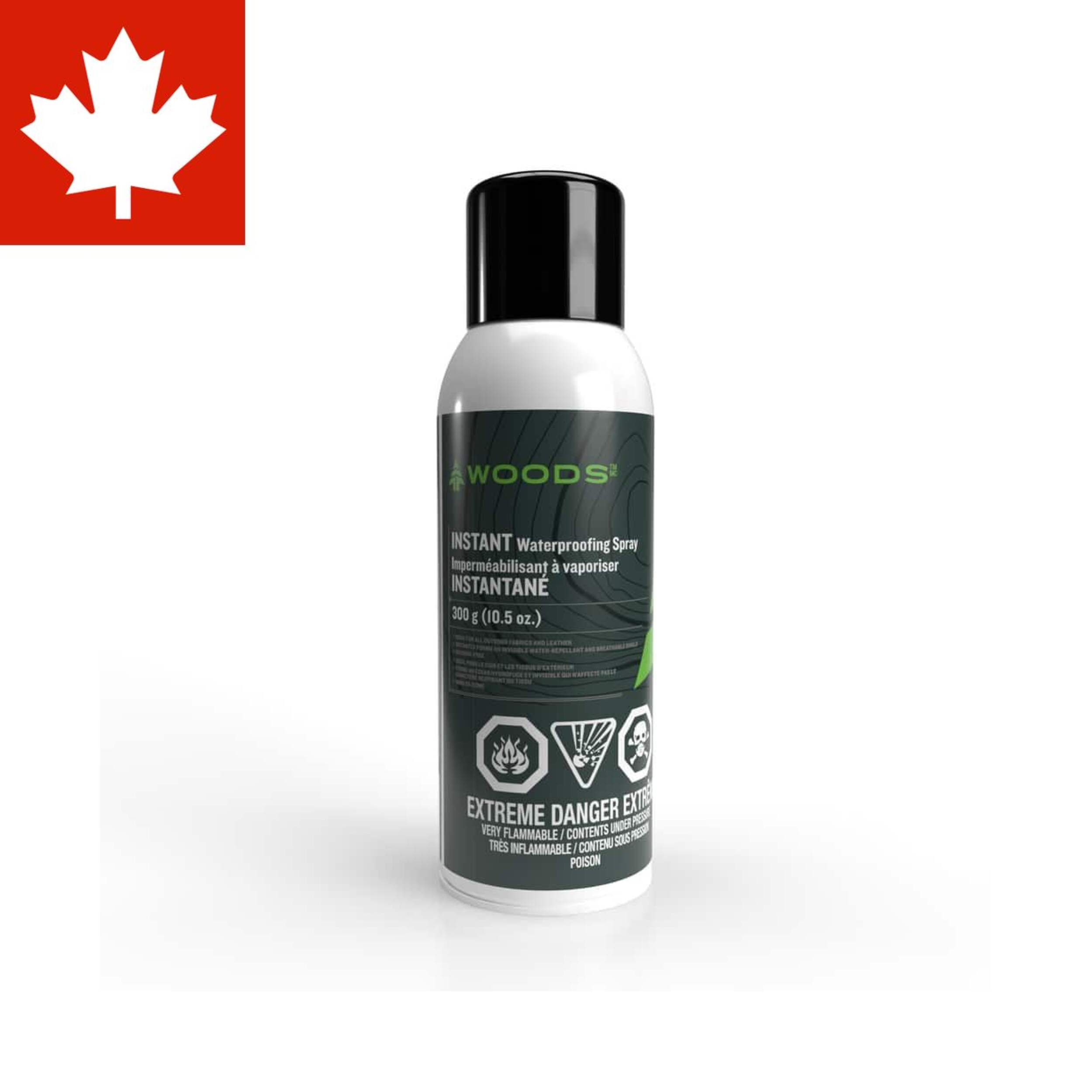 Woods Instant Waterproofing Spray For Camping Gear, Tents, Outerwear & Footwear, 300-g Front_Flat