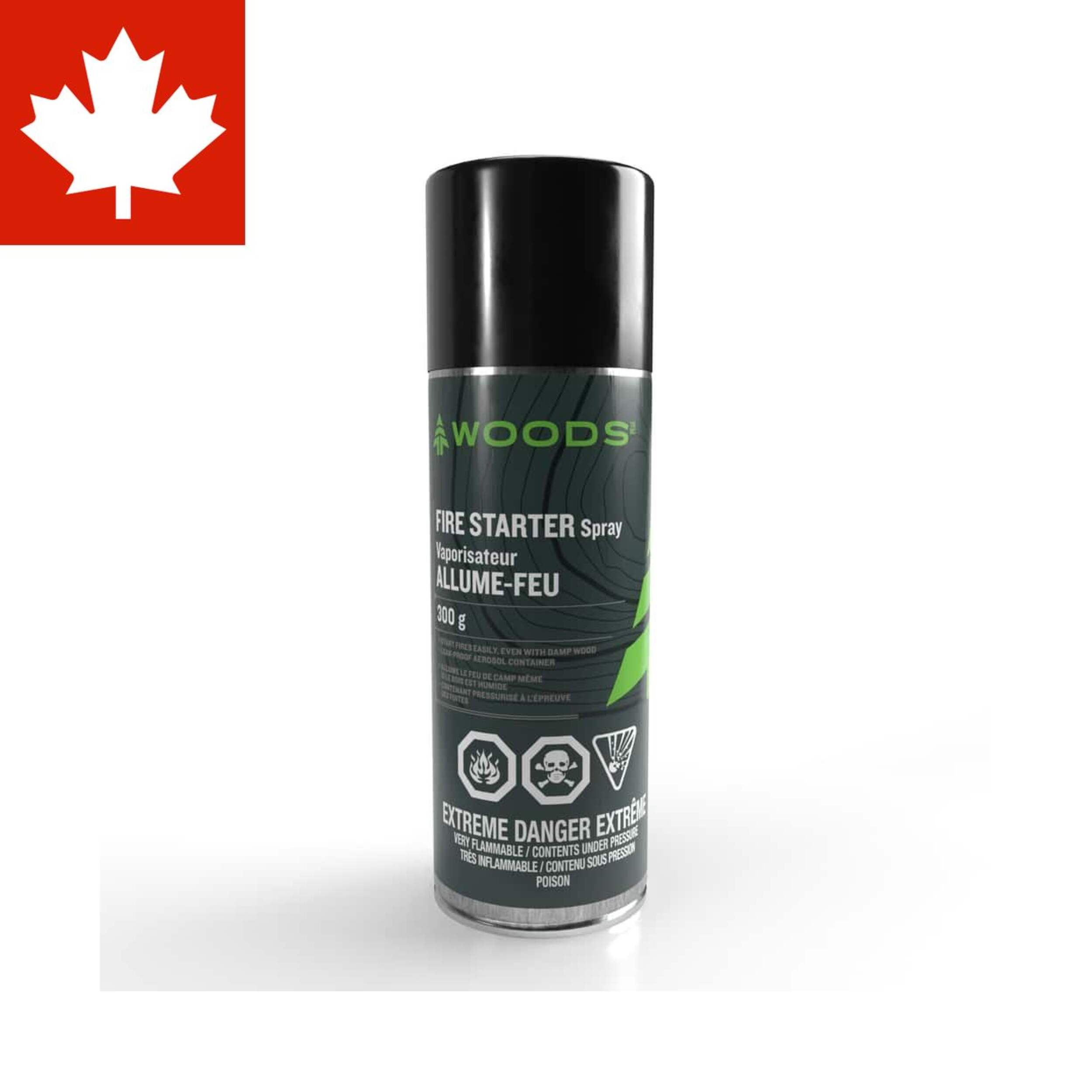 Woods Fire Starter Fluid Spray For Camping Fires, Firepits & Charcoal/Wood BBQs, 300-g Front_Flat