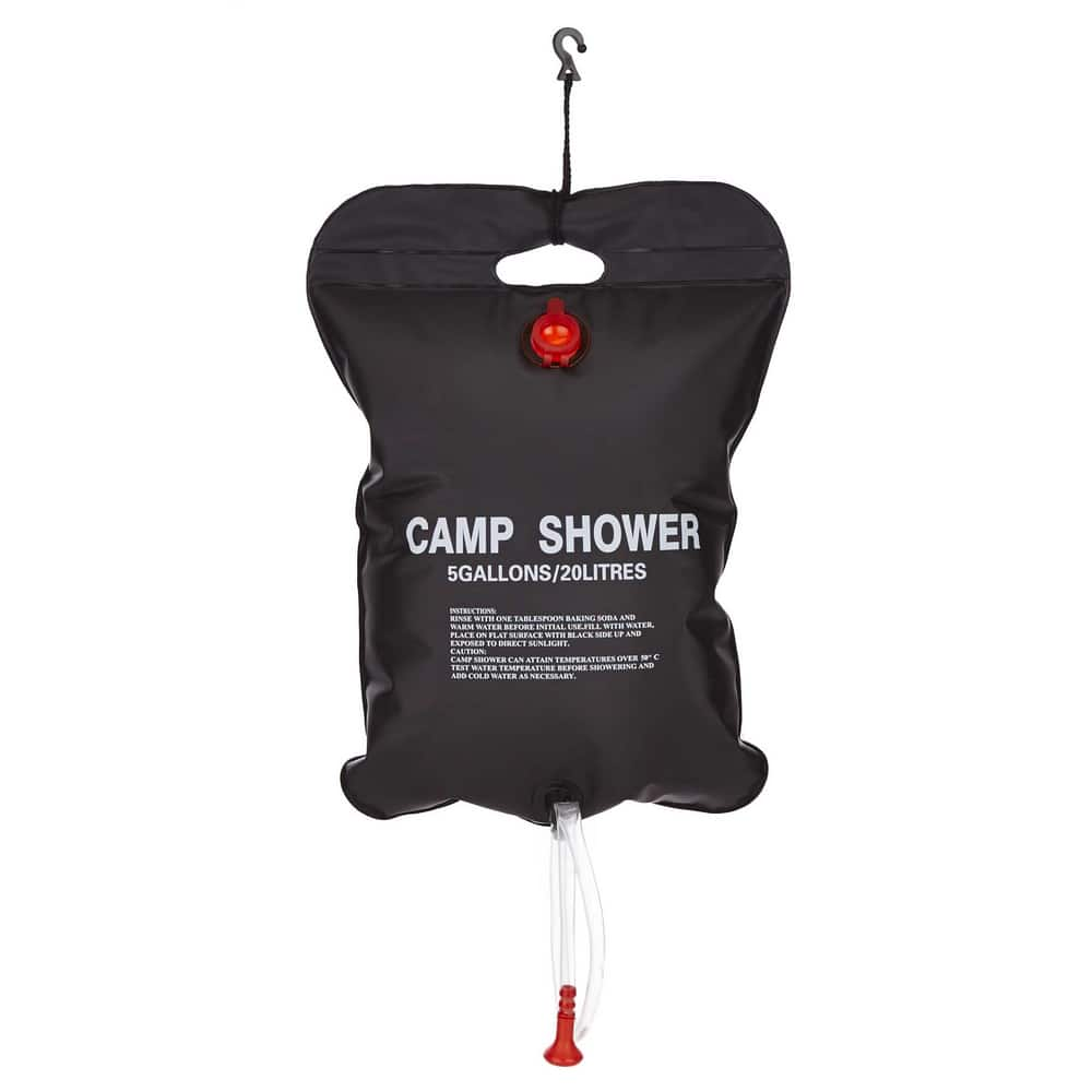 Woods Portable Hanging Camping Shower Water Bag w/ Solar Powered ...