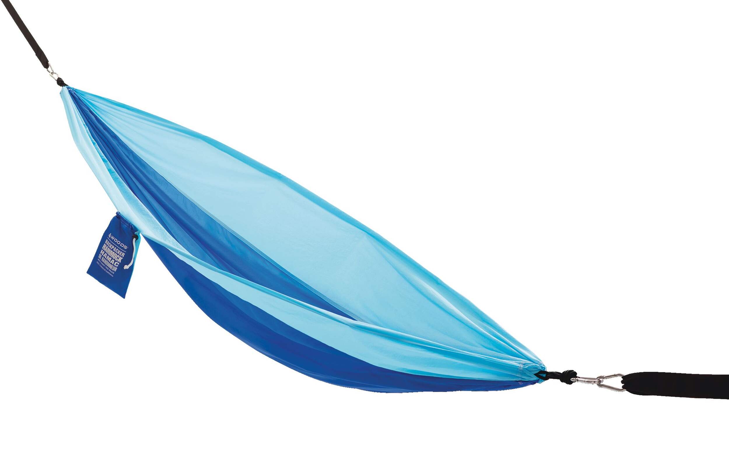 Woods™ Backpacker Single-Person Nylon Outdoor Camping Hammock with Tree Wraps & Carry Bag Front_Angled_Right