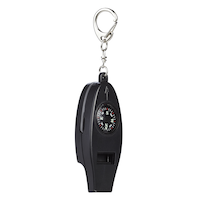 Outbound Emergency Survival Multi-Tool Whistle w/ Keychain, Magnifying Glass, Thermometer & Compass Front_Three_Fourths_Angled_Right
