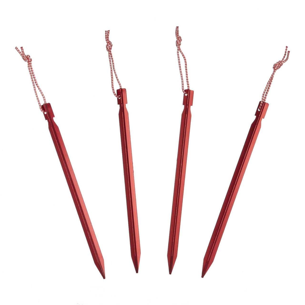 Woods Aluminium Y-Beam Tent Pegs/Stakes w/ Cords For Camping Tents & Tarps,  9-in, 4-pk