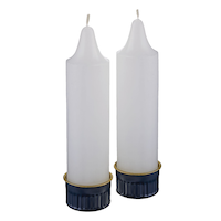Outbound Indoor/Outdoor Wax Emergency Candles w/ Metal Holders, 10-Hour Burn Time, 2-pk