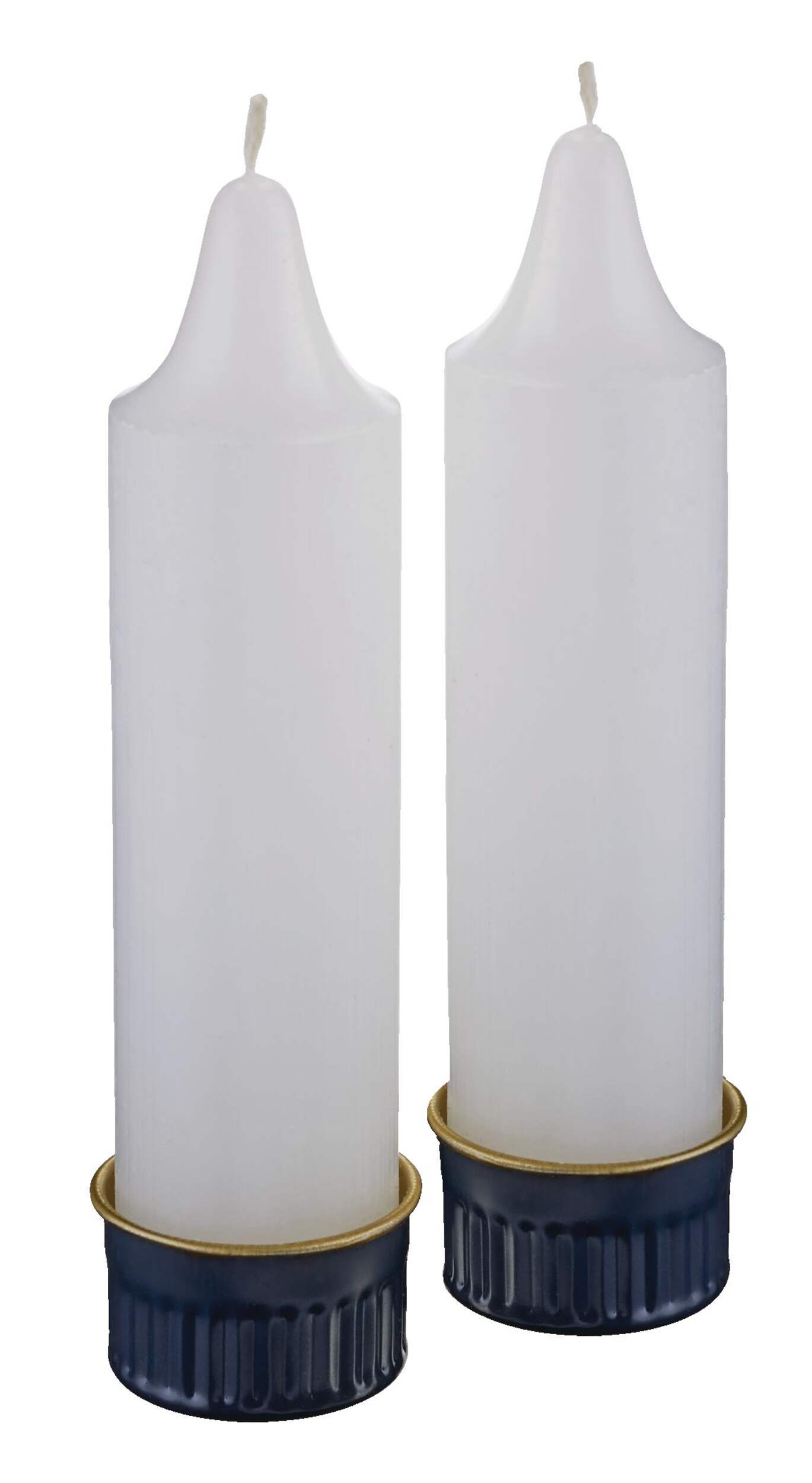 Outbound Indoor/Outdoor Wax Emergency Candles w/ Metal Holders, 10-Hour Burn Time, 2-pk Front_Flat