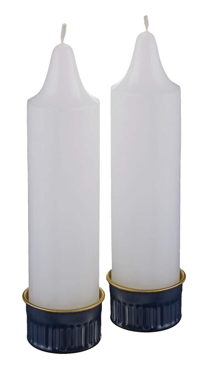 Outbound Indoor/Outdoor Wax Emergency Candles w/ Metal Holders, 10-Hour  Burn Time, 2-pk