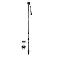 Woods Exposure Telescopic Adjustable Aluminium Trekking Pole w/ Phone Clip For Hiking & Walking Front_Flat