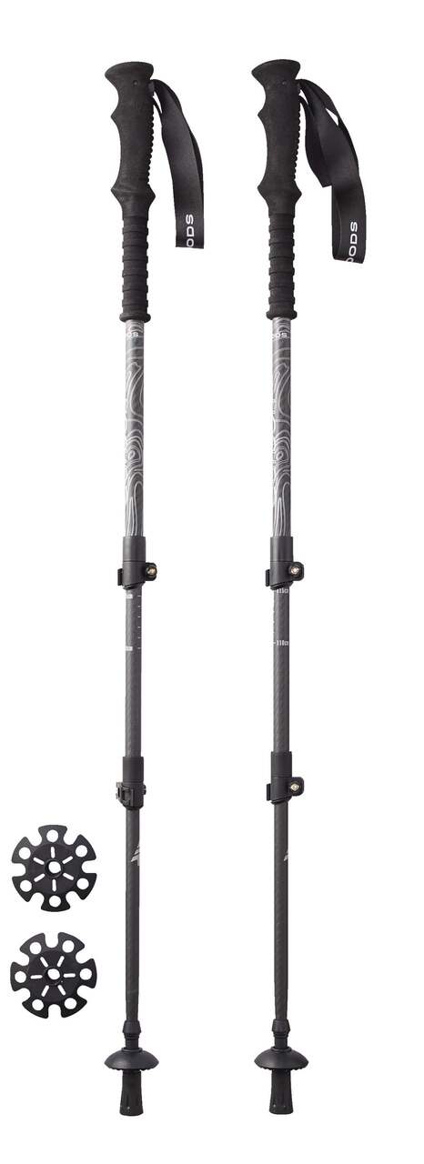 Woods Carbon Ultra-Light Collapsible Adjustable Trekking Poles For Hiking &  Walking