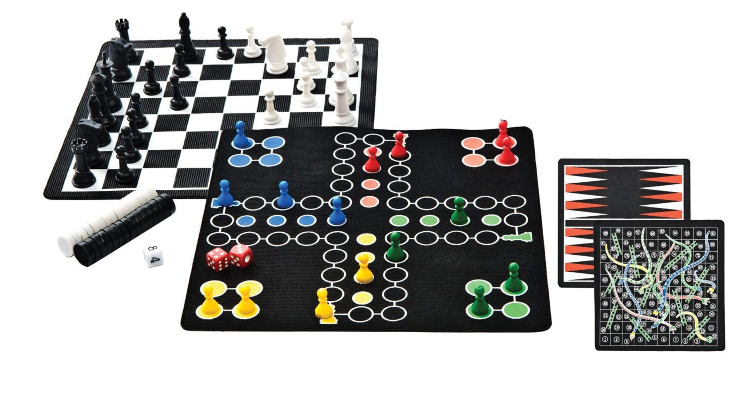Jeu 5-en-1 Outside Inside Games Backpack, format de voyage avec sac de rangement Composite_or_Mixed