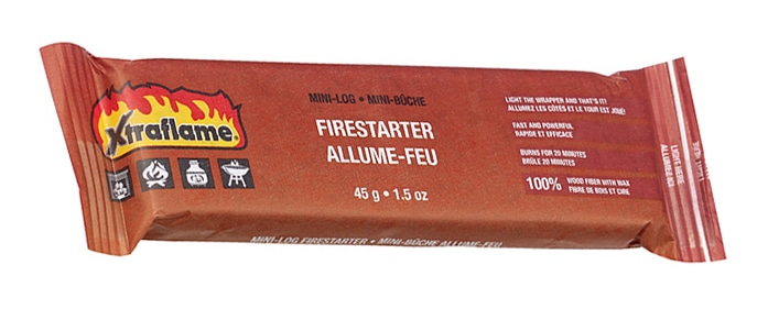 Xtraflame 20-Minute Mini-Log Wood Fibre Firestarter For BBQ, Fireplace, Woodstove & Camping, 45-g Front_Flat
