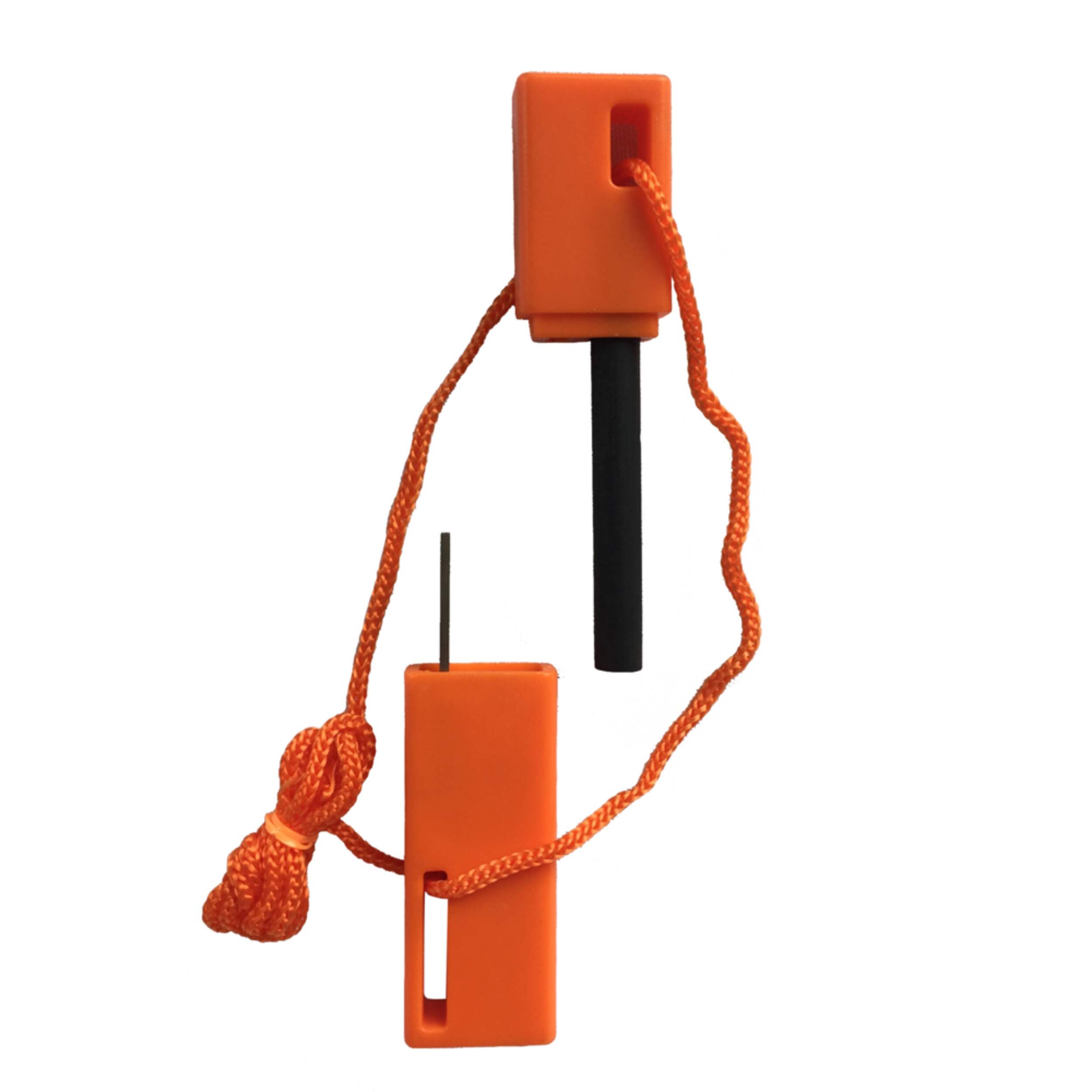 Woods Fire Steel Flint & Striker Firestarter w/ Lanyard, Camping/Outdoor Survival Tool Kit Front_Flat