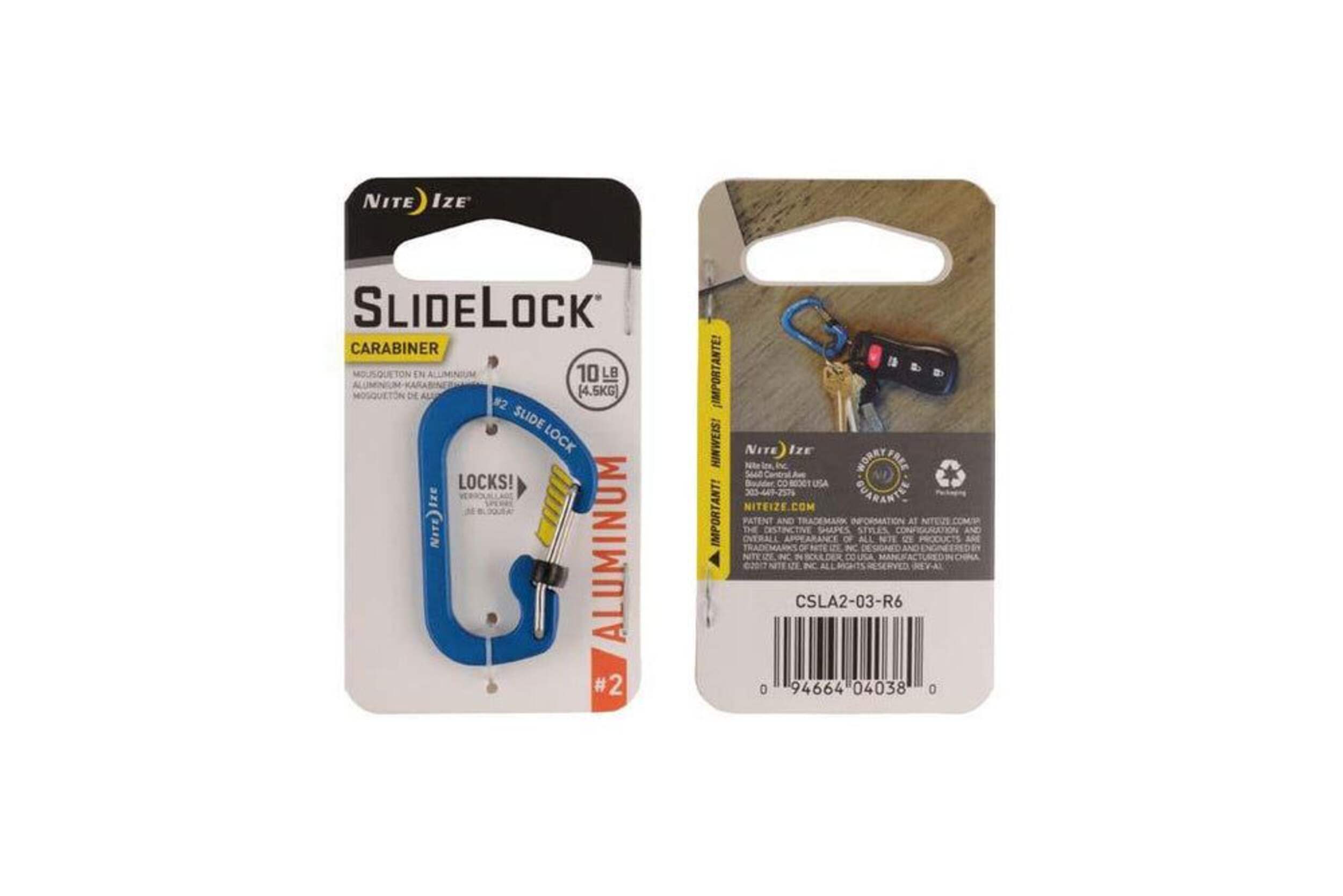 Nite Ize SlideLock #3 Aluminum Wiregate Accessory Carabiner Clip, Holds Up To 25-lbs Composite_or_Mixed
