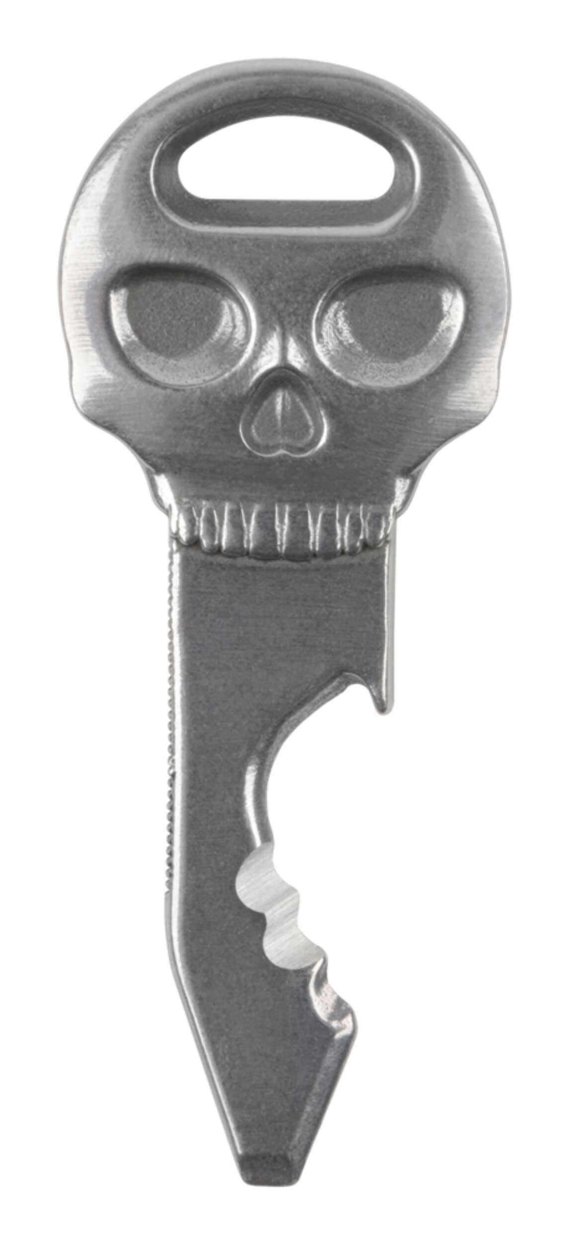 Nite Ize DoohicKey SkullKey Keychain Tool w/ Bottle Opener, Screwdriver, Scoring Point & File Front_Flat