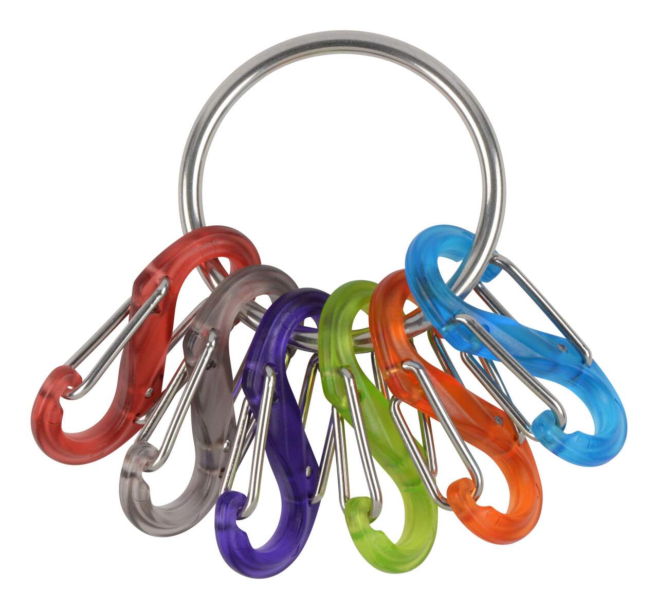 Nite Ize KeyRing S-Biner Identification Keychain w/ 6 Colour-Coded  S-Carabiner Clips