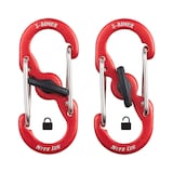 Nite Ize KeyRing Locker S-Biner Identification Keychain w/ 6 Colour-Coded S-Carabiner Clips Front_Flat