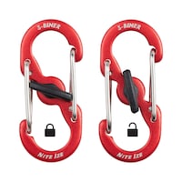 Nite Ize KeyRing Locker S-Biner Identification Keychain w/ 6 Colour-Coded S-Carabiner Clips Front_Flat