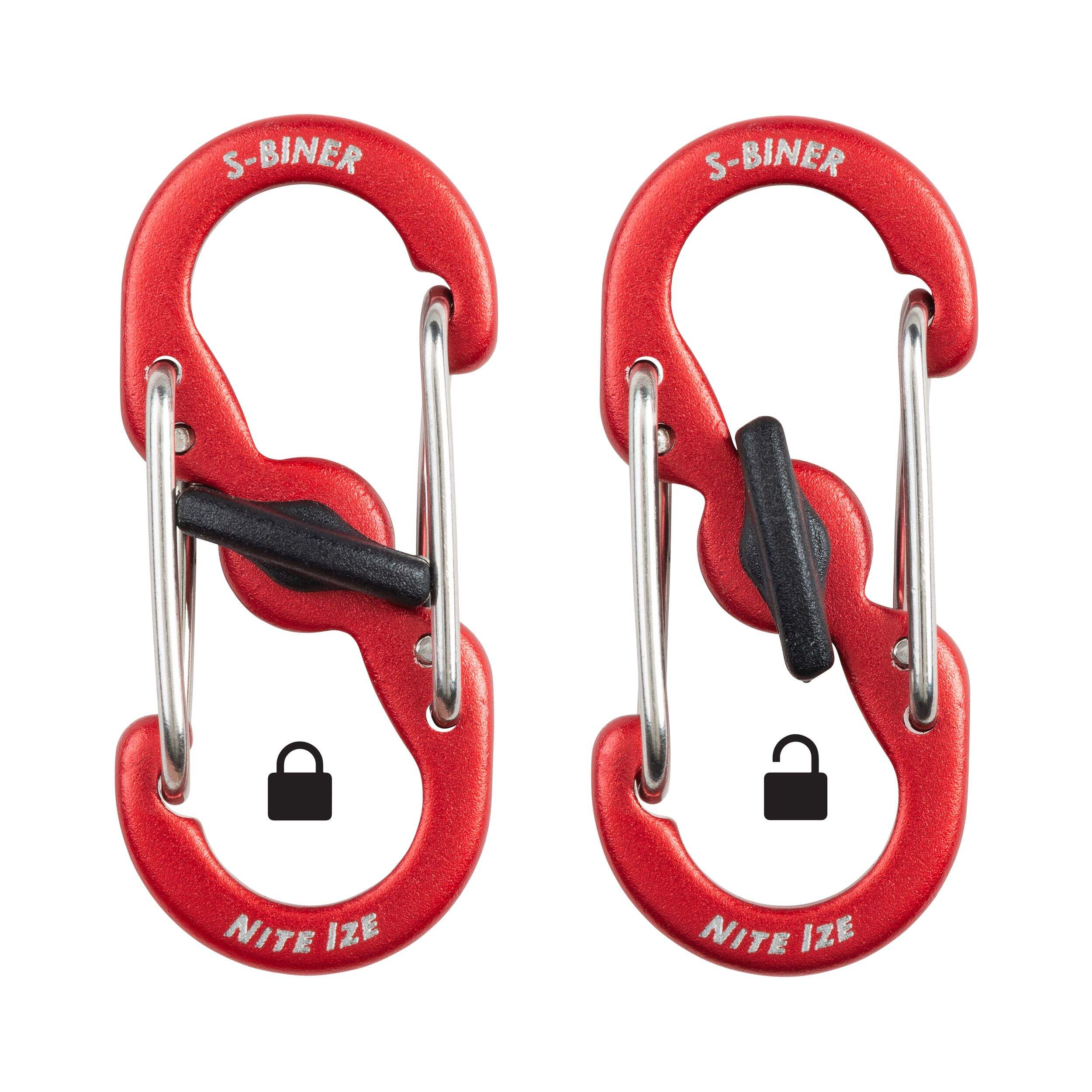 Nite Ize KeyRing Locker S-Biner Identification Keychain w/ 6 Colour-Coded S-Carabiner Clips Front_Flat