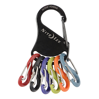 Nite Ize KeyRack S-Biner Identification Keychain w/ 6 Colour-Coded S-Carabiner Clips Front_Flat