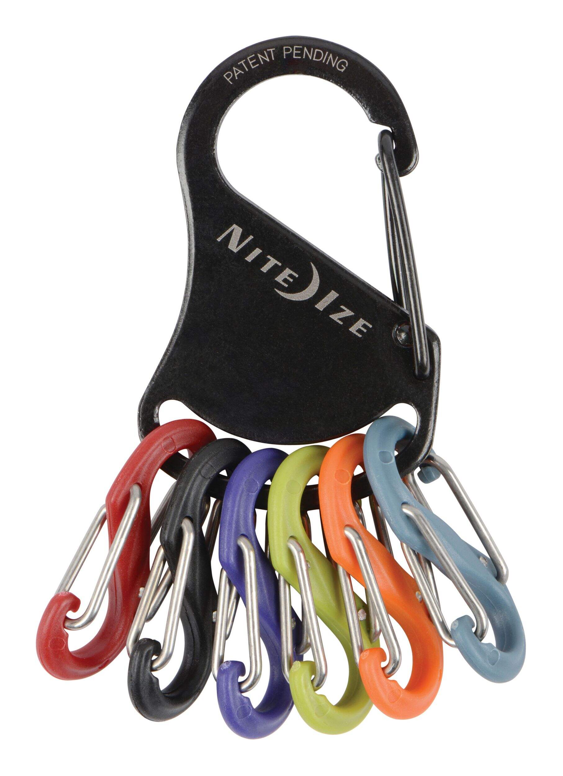 Nite Ize KeyRack S-Biner Identification Keychain w/ 6 Colour-Coded S-Carabiner Clips Front_Flat
