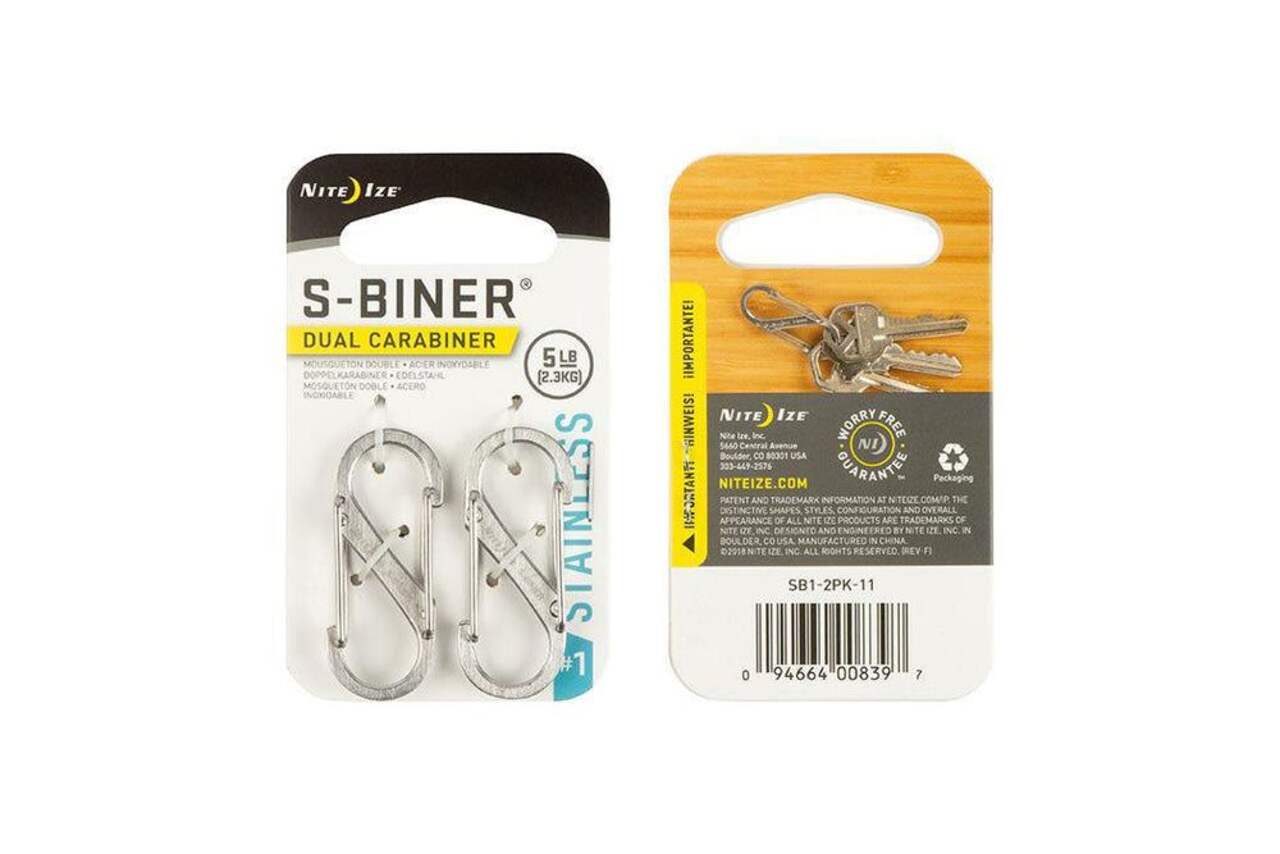 Nite Ize S-Biner #3 Dual Stainless Steel Wiregate S-Carabiner Clip Holds Up  to 25-lbs