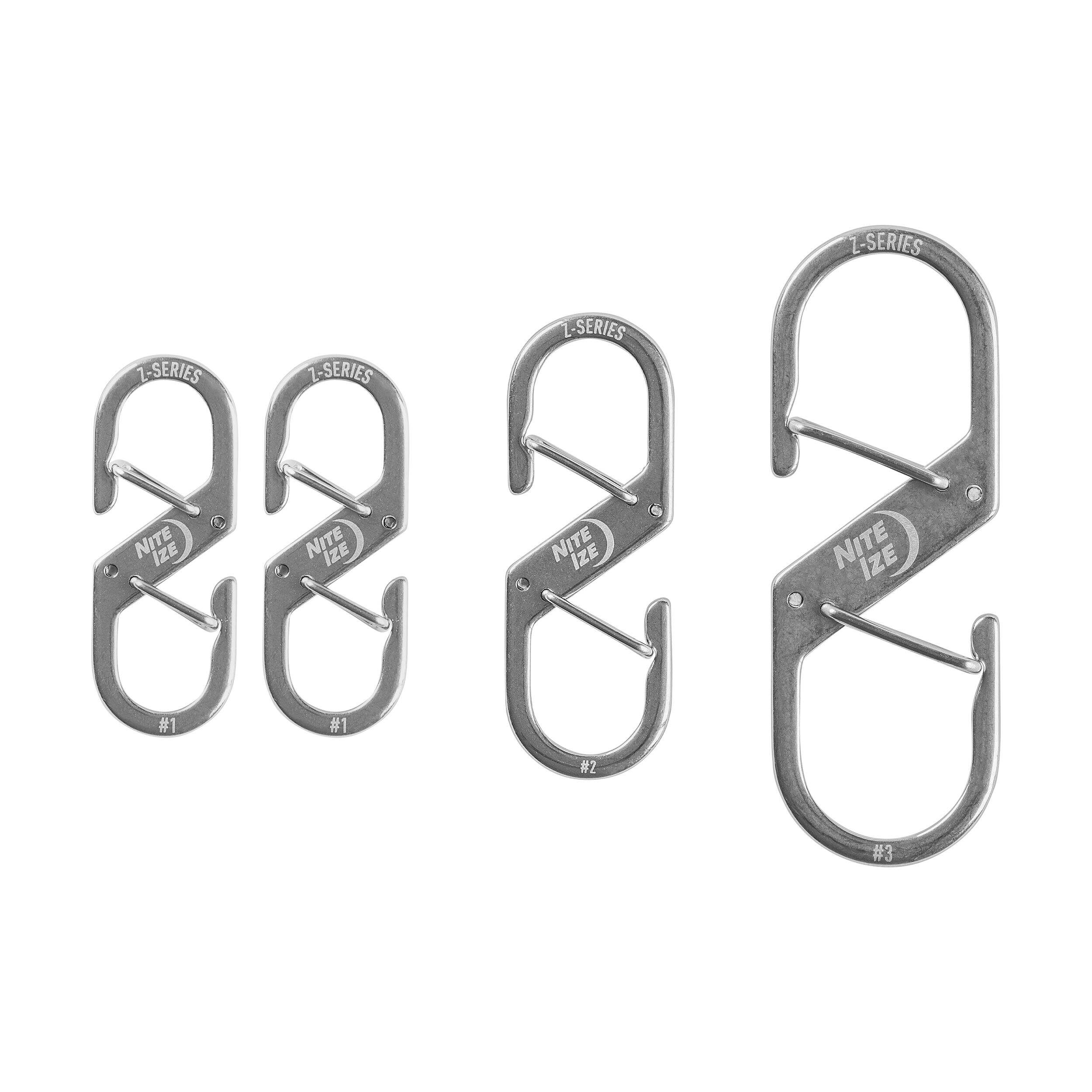 Mousqueton double en acier inoxydable Nite Ize Z-Series, taille 1, paq. 2 Front_Flat