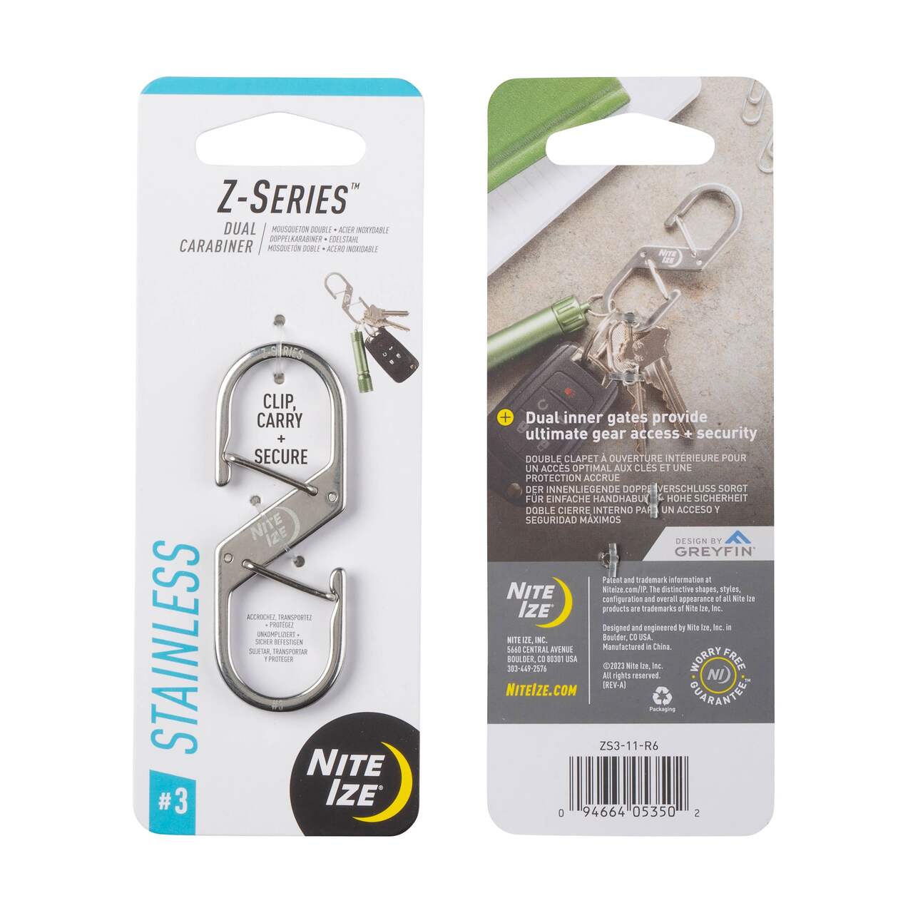 Nite Ize Z-Series™ Stainless Steel Dual Carabiner, #3