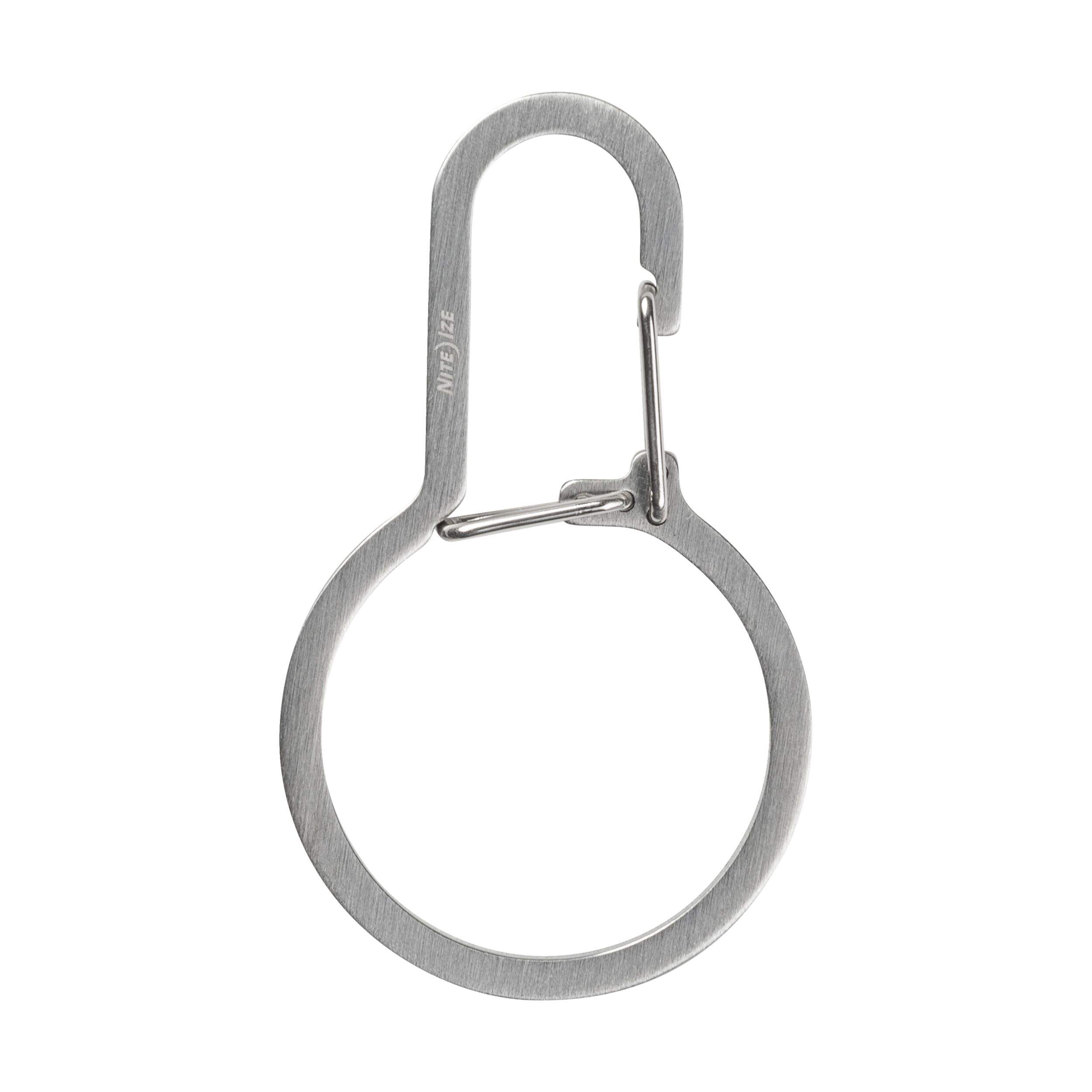 Nite Ize DualPass™ Stainless Steel Dual Chamber Key Ring Front_Flat