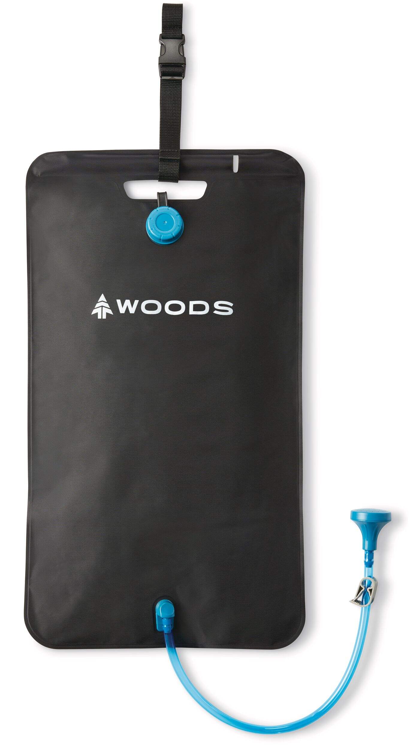 Woods Solar PVC-Free Hanging Portable Camping Shower, 15-L Front_Flat
