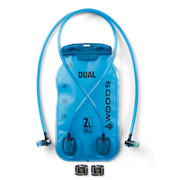 Woods DUAL-COMPARTMENT Water Hydration Reservoir/Bladder, Hiking and Outdoor Sports, 2 x 1-L Compartments Front_Flat