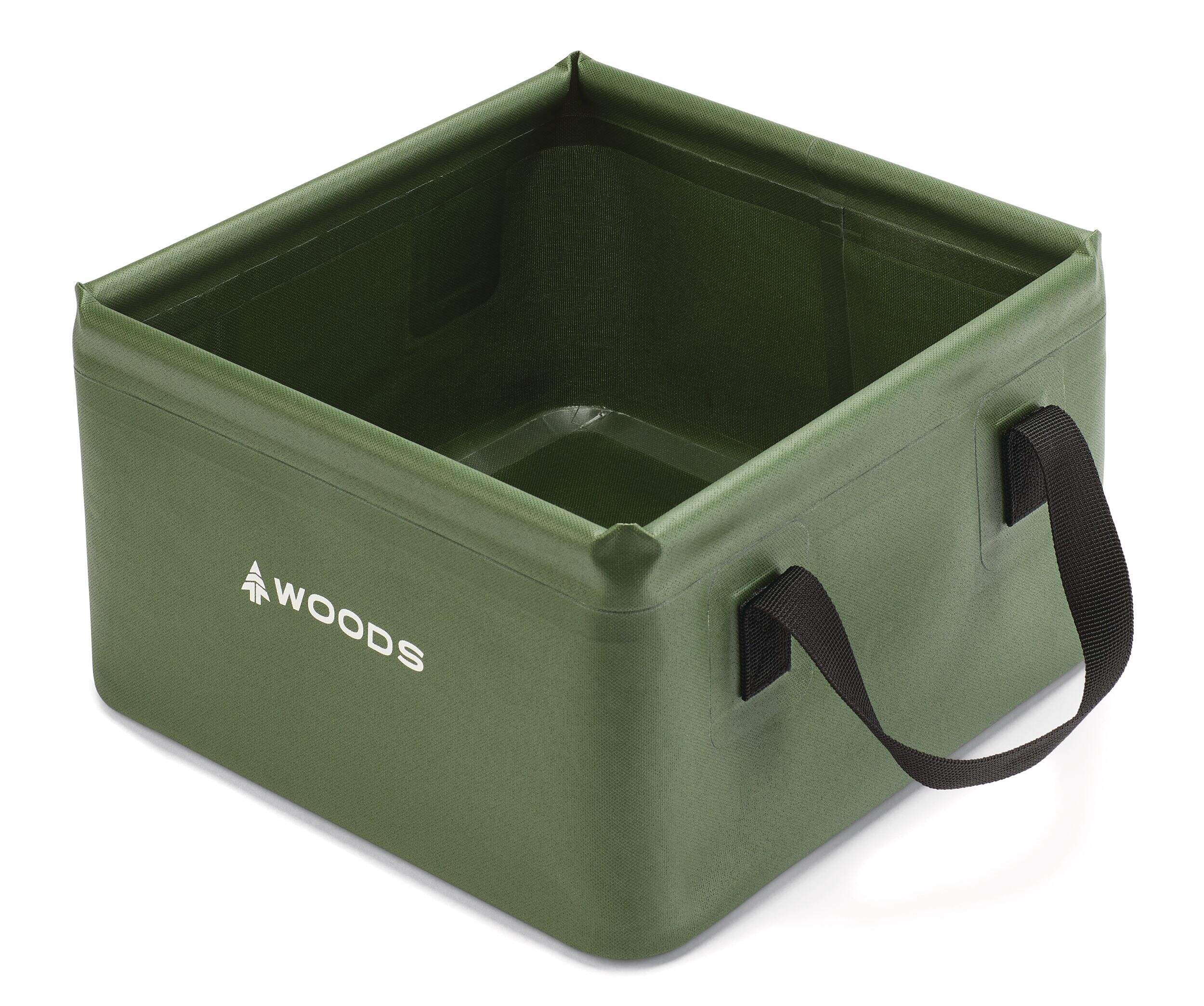 Woods FOLDING Portable Camping Sink with Handles, Small, 10-L Front_Three_Fourths_Angled_Left