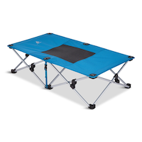 Woods DOG-WOOD Portable Folding Dog Cot w/ Carry Bag, Supports 70-lb, Blue Front_Angled_Right