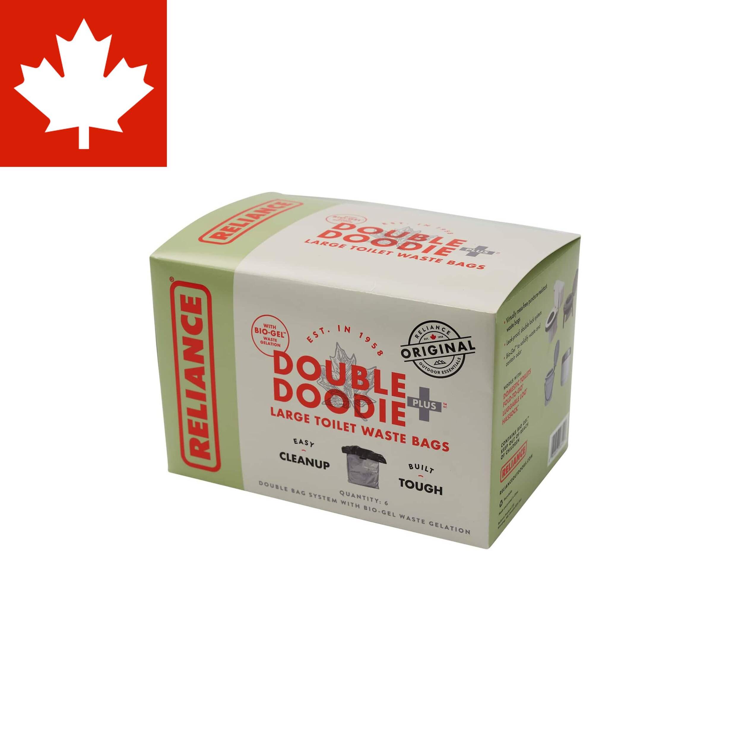 Reliance Double Doodie Plus Camping Toilet Waste Bags, Large, 6-pk Front_Flat