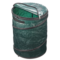 Outbound Collapsible Garbage Can, Dark Green Front_Three_Fourths_Angled_Left