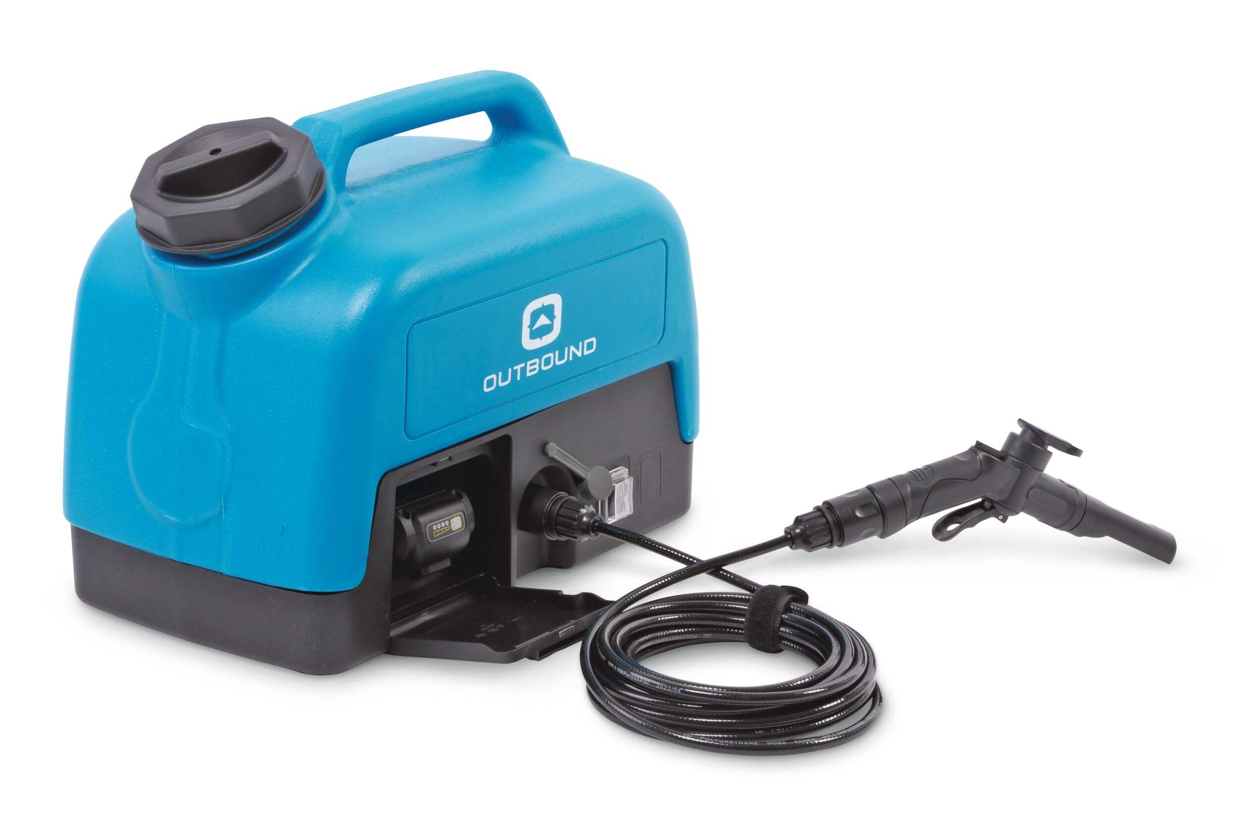 Poste de lavage extérieur Outbound PWR POD, bleu Front_Angled_Right