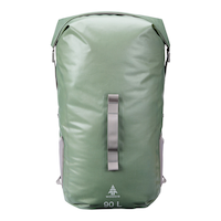 Woods Portage Dry Roll Top Waterproof Dry Backpack For Camping/Hiking/Canoeing/Kayaking, 90-L, Green Front_Flat