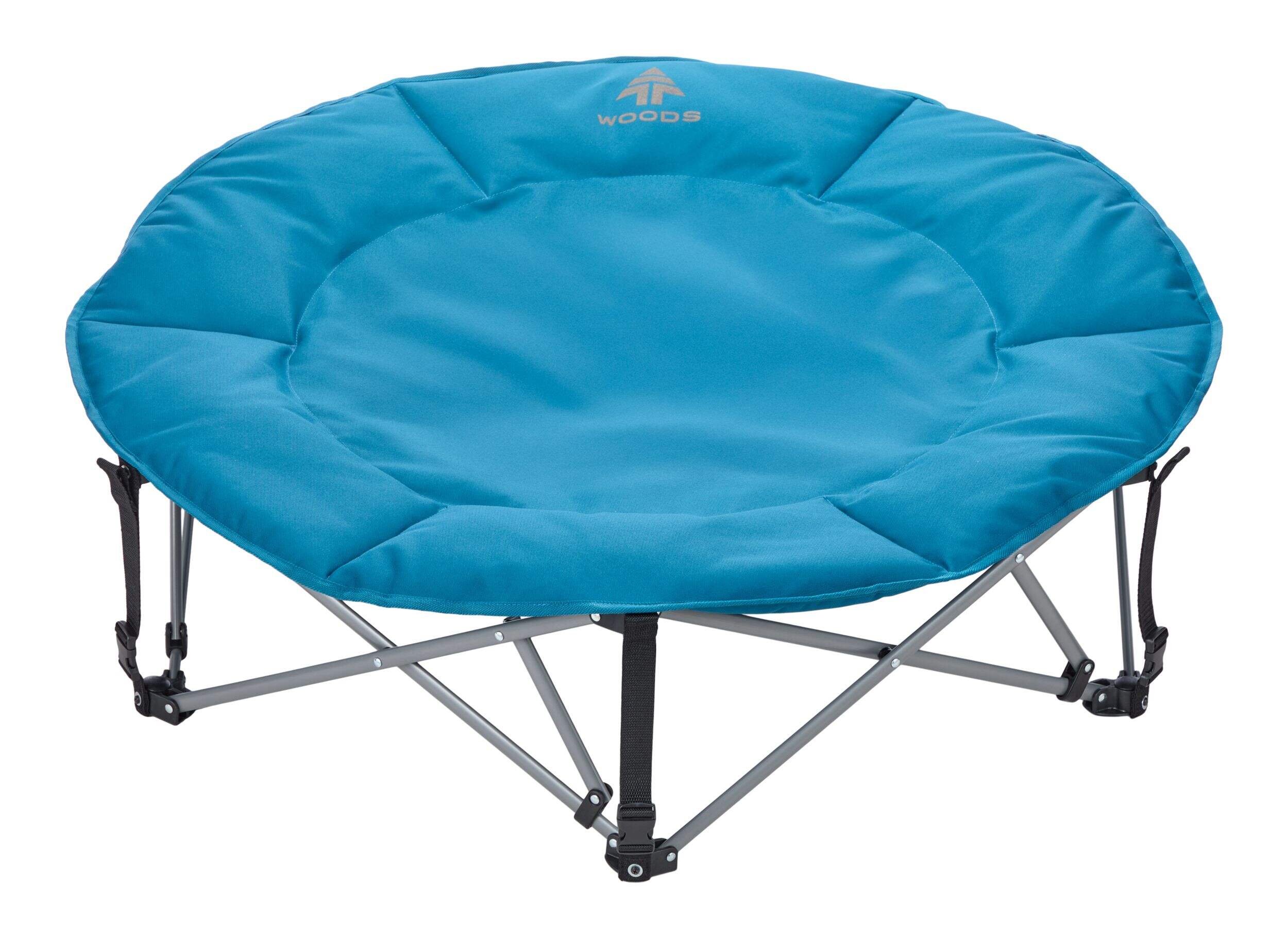 Woods Dog-Wood Portable Folding Padded Dog Cot, Blue Coral, Large Front_Elevated