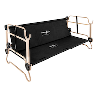 Disc-O-Bed Cam-O-Bunk Extra-Large Benchable Bunked Double Camping Cot Beds w/ Organizers & Carry Bags Front_Angled_Right