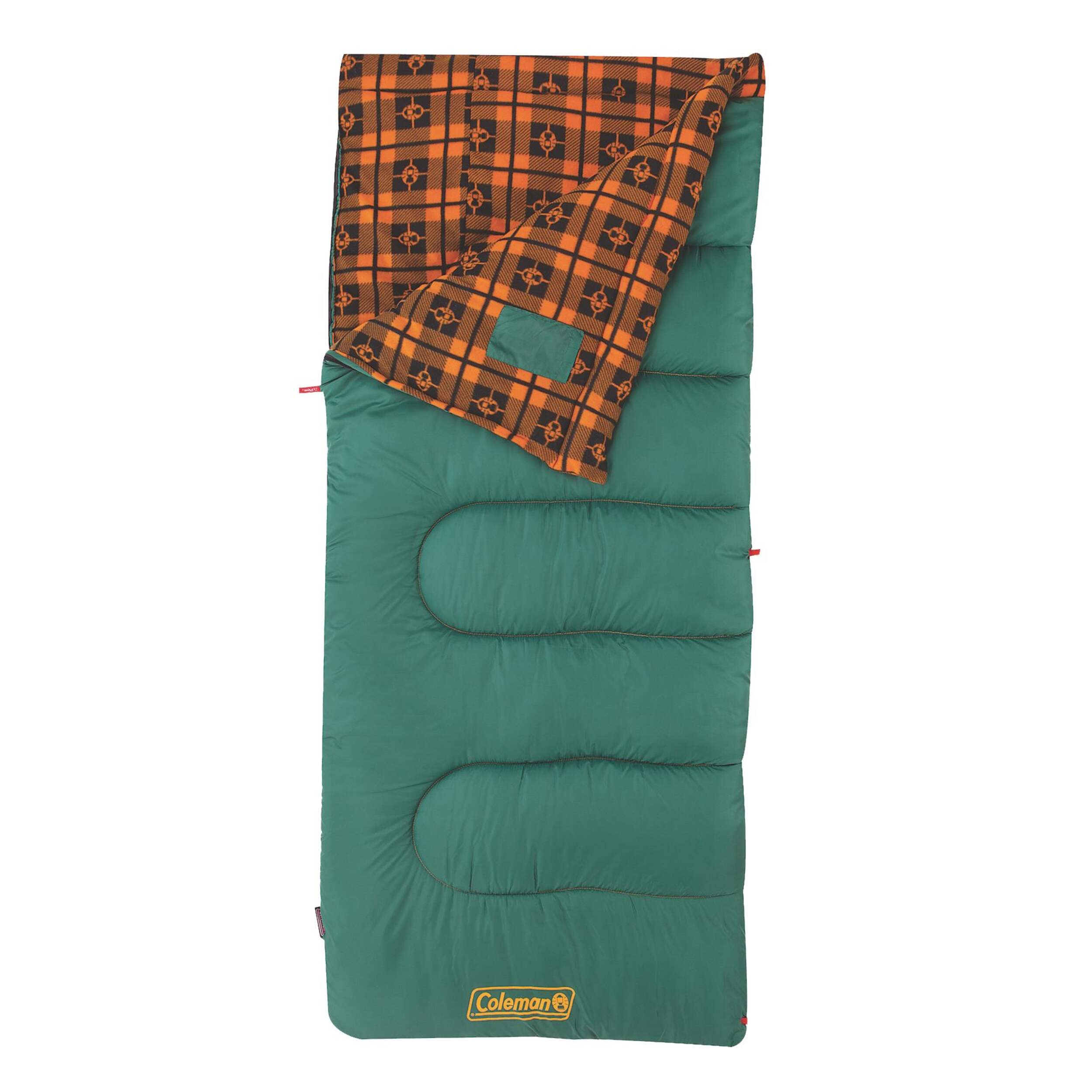 Coleman Granite Peak 4.4 °C Sleeping Bag w/ Compression Sack, Insulated and Fleece Lined Front_Flat