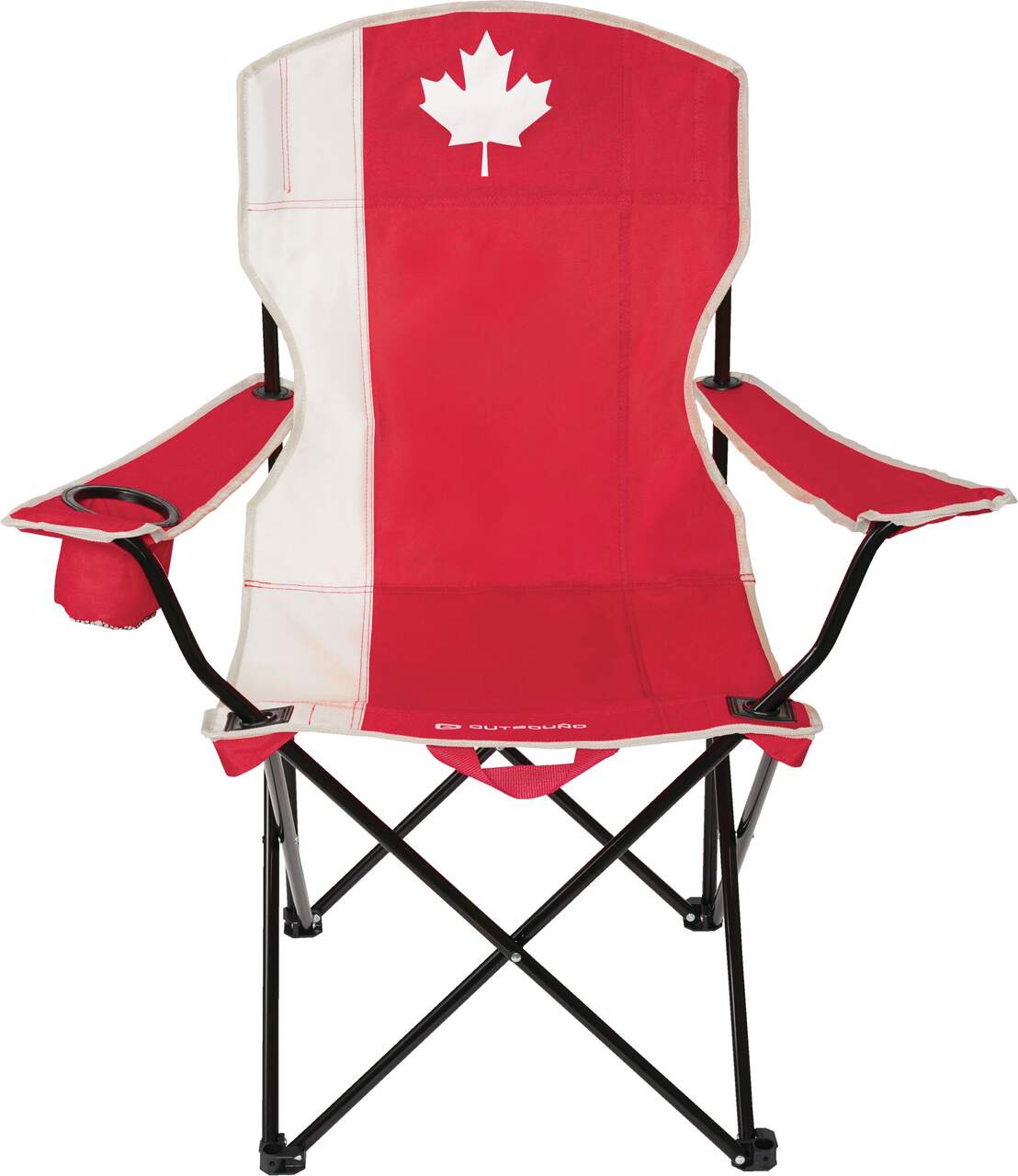 Canadian Flag Deluxe Folding Quad Camping Chair w/ Cup Holder