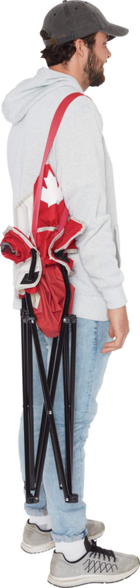 Canadian Flag Deluxe Folding Quad Camping Chair w/ Cup Holder