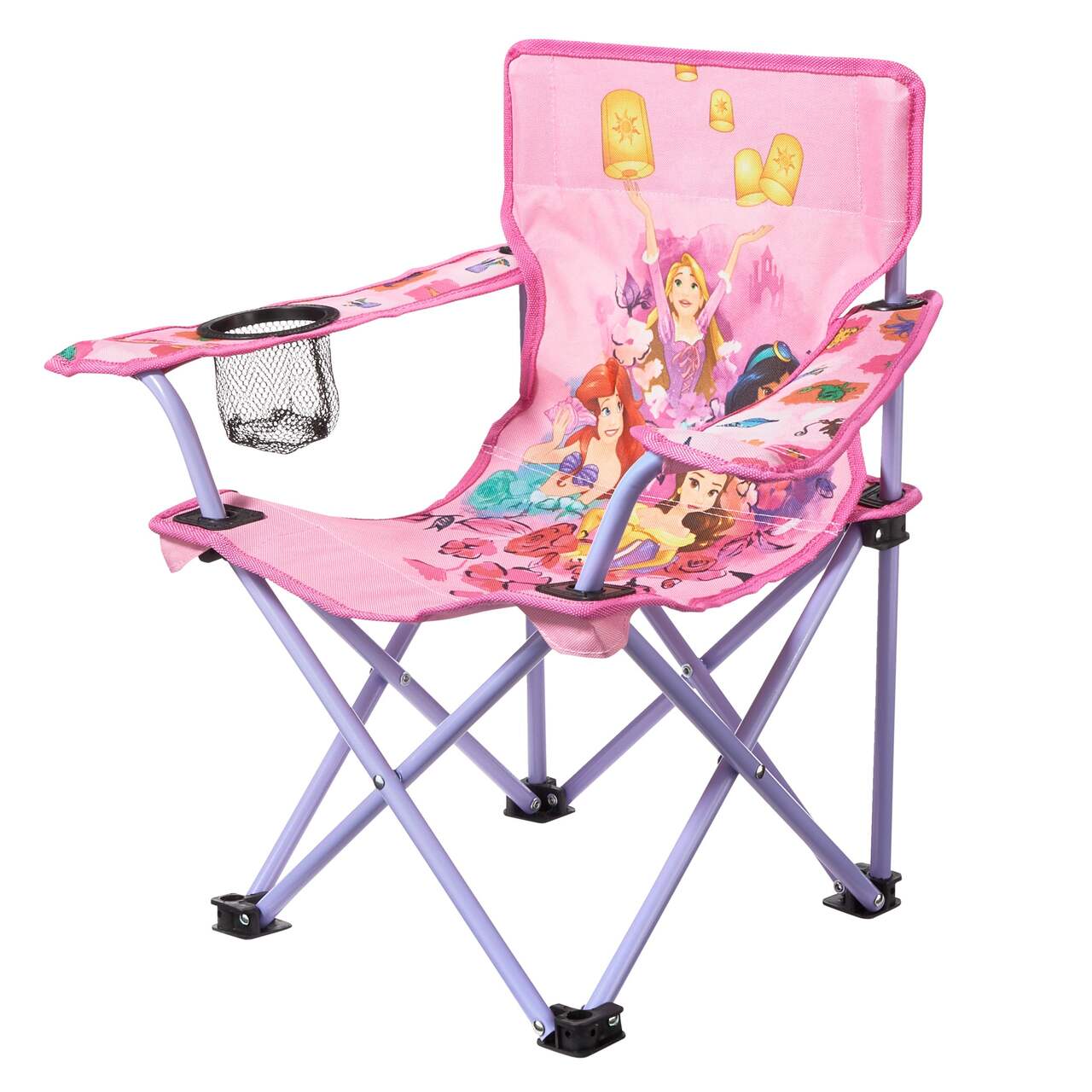 Outbound Lightweight Folding Camping Quad Chair w/ Solid Armrests & Swivel  Cup Holder