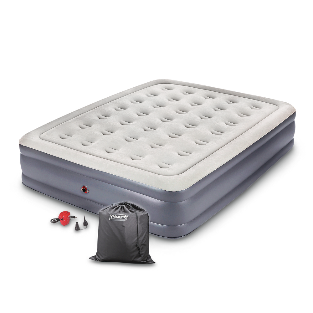 Coleman Queen Double-High Inflatable Air Mattress/Airbed w/ 120V AC ...